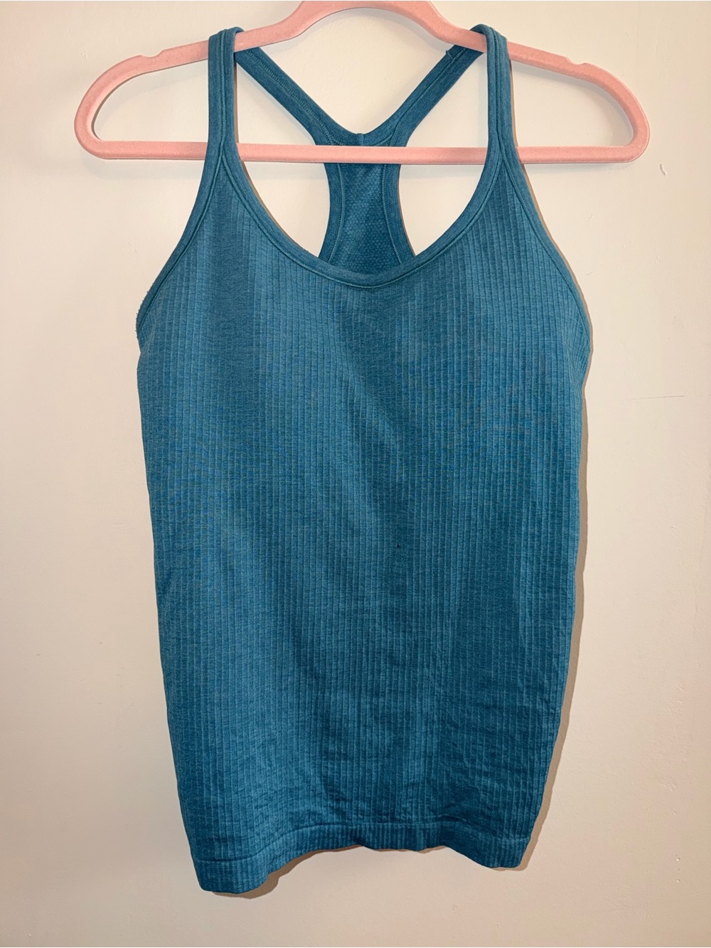 Lululemon Ebb To Street Teal Ribbed Racerback Tank Top